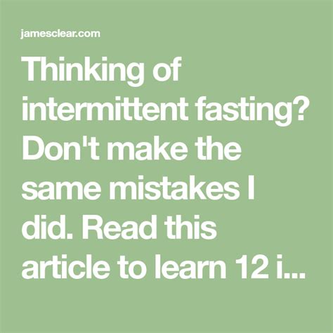 12 Lessons Learned from 1 Year of Intermittent Fasting .